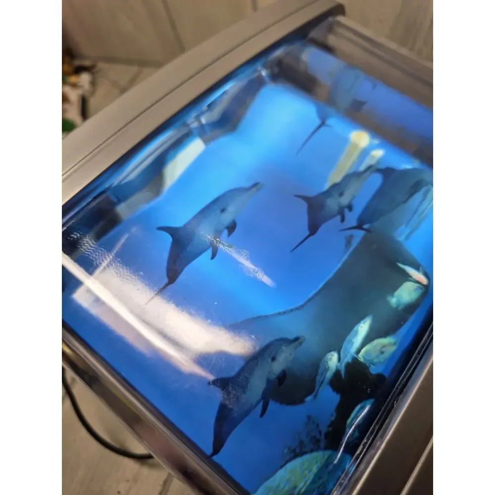 Vtg Artificial Dolphin Decorative Moving Aquarium Lamp Virtual Ocean Motion